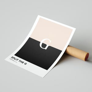 Guinness öltryck: Split the G minimalistisk poster bild 3
