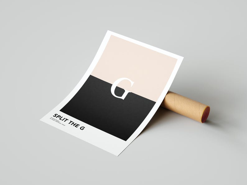 Guinness öltryck: Split the G minimalistisk poster bild 3