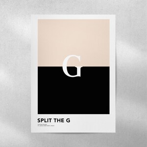 Guinness öltryck: Split the G minimalistisk poster bild 7