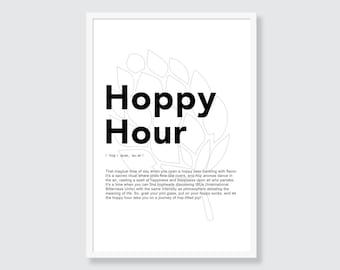 Impresión de cerveza "Hoppy Hour": un regalo divertido para los amantes de la cerveza