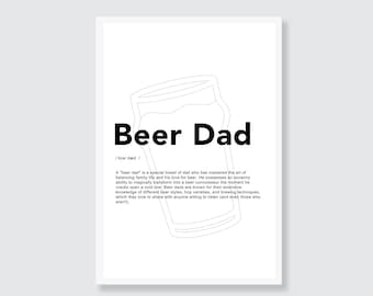 Póster de papá cervecero, regalo del Día del Padre, impresión de cerveza, impresión para amantes de la cerveza artesanal, arte de cerveza, regalo divertido original