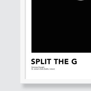 Guinness öltryck: Split the G minimalistisk poster bild 8