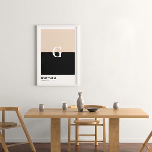 Guinness öltryck: Split the G minimalistisk poster bild 2