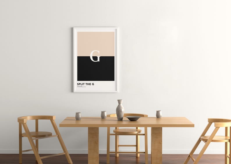 Guinness öltryck: Split the G minimalistisk poster bild 2