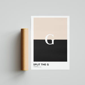 Guinness öltryck: Split the G minimalistisk poster bild 4