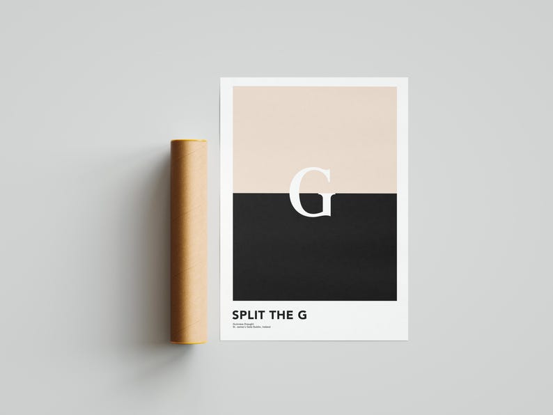 Guinness öltryck: Split the G minimalistisk poster bild 4