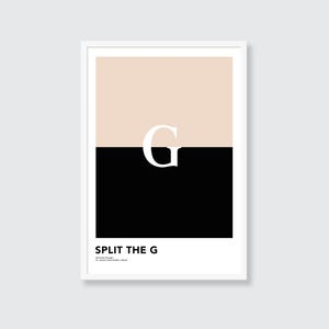 Guinness öltryck: Split the G minimalistisk poster bild 6