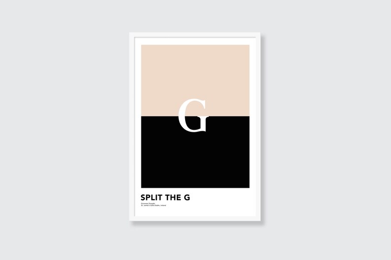 Guinness öltryck: Split the G minimalistisk poster bild 6