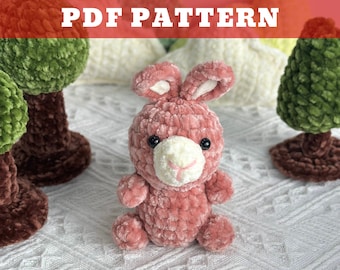 CROCHET PATTERN Rabbit Amigurumi Keychain, Crochet Amigurumi, Amigurumi Keychain, Stuffed Animal Doll Tutorial, Easy Pattern