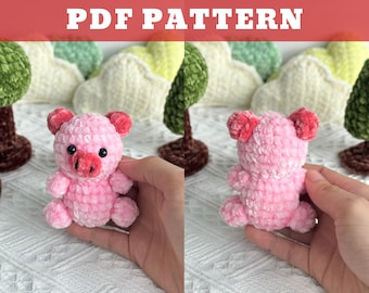 CROCHET PATTERN Piggy Amigurumi Keychain, Crochet Amigurumi, Amigurumi Keychain, Stuffed Animal Doll Tutorial, Easy Pattern