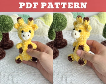 CROCHET PATTERN Giraffe Amigurumi Keychain, Crochet Amigurumi, Amigurumi Keychain, Stuffed Animal Doll Tutorial, Easy Pattern