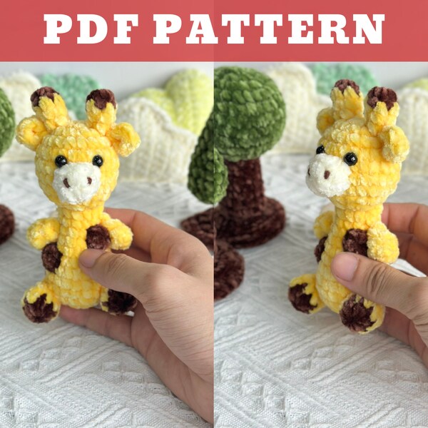 CROCHET PATTERN Giraffe Amigurumi Keychain, Crochet Amigurumi, Amigurumi Keychain, Stuffed Animal Doll Tutorial, Easy Pattern