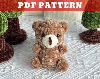 CROCHET PATTERN Teddy Bear Amigurumi Keychain, Crochet Amigurumi, Amigurumi Keychain, Stuffed Animal Doll Tutorial, Easy Pattern