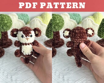 HÄKELMUSTER Affe Amigurumi Schlüsselbund, Häkelanleitung, Amigurumi Schlüsselbund, Kuscheltier Puppe Tutorial, einfache Anleitung