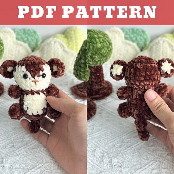 HÄKELMUSTER Affe Amigurumi Schlüsselbund, Häkelanleitung, Amigurumi Schlüsselbund, Kuscheltier Puppe Tutorial, einfache Anleitung