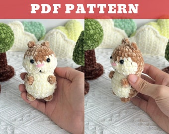 CROCHET PATTERN Hamster  Amigurumi Keychain, Crochet Amigurumi, Amigurumi Keychain, Stuffed Animal Doll Tutorial, Easy Pattern