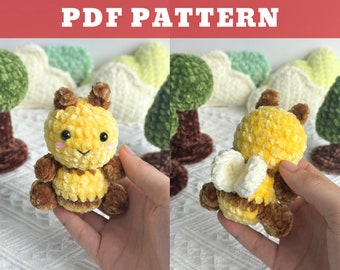 CROCHET PATTERN Bee Amigurumi Keychain, Crochet Amigurumi, Amigurumi Keychain, Stuffed Animal Doll Tutorial, Easy Pattern