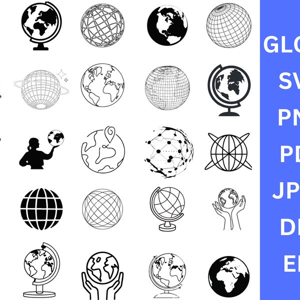 Earth Svg, Earth Clipart, Globe Svg,Earth Day Svg, Vector, Planet Svg,  Globe SVG Cut Files for Cricut, Globe Clipart
