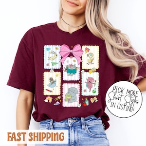 Camiseta con lazo de coqueta de elefante y cerdito para el regreso a clases, camiseta de libro infantil, camiseta retro de maestro, camiseta de regreso a clases para maestro y estudiante.
