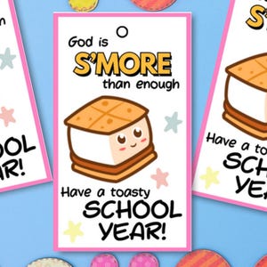 God is S’MORE Than Enough Back to School Gift Tags | Christian Printable Tags for Students | S’mores Favor Tags