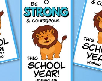 Back to School Gift Tags, First Day of School, Christian Gift Tags, Back to School Gifts, Class Favors, Christian Classroom, Joshua 1:9