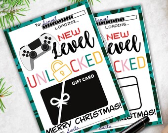 Porte-cartes cadeau de Noël imprimable pour les joueurs | Cadeau de Noël de jeu | Porte-cartes cadeau pour joueur | Cadeau pour ados | Amoureux des jeux vidéo à imprimer