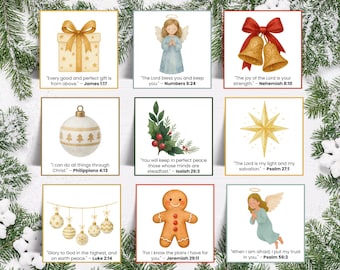 Christmas Bible Verse Notes,  Christmas Bible Verse Cards, Christmas Bible Verse Lunch Box Notes, Christian Lunch Box Scripture Cards