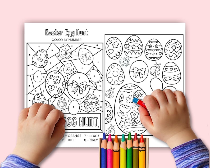 Easter Coloring Pages for Kids, Easter Color by Number, Fun Seasonal ...