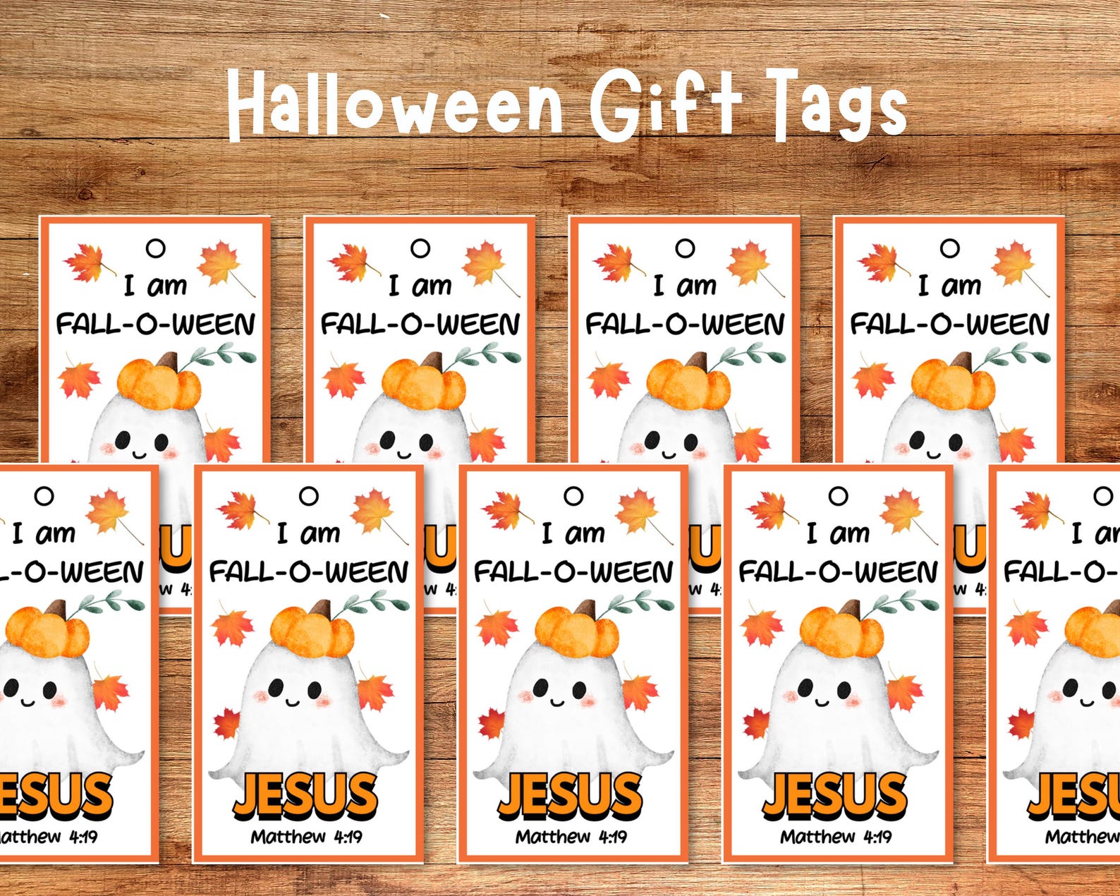I Am Fall-o-ween Jesus Halloween Gift Tags Printable | Christian Trick ...