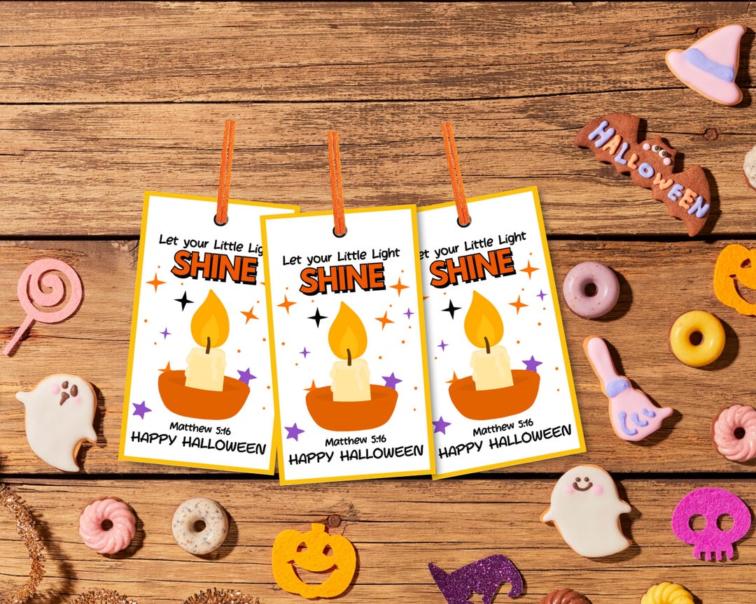 Let Your Light Little Shine Halloween Gift Tags Printable | Christian ...