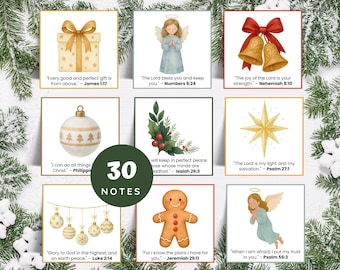 Christmas Bible Verse Notes | Christmas Bible Verse Lunch Box Notes | Christmas Bible Verse Cards | Christian Lunch Box Scripture Cards