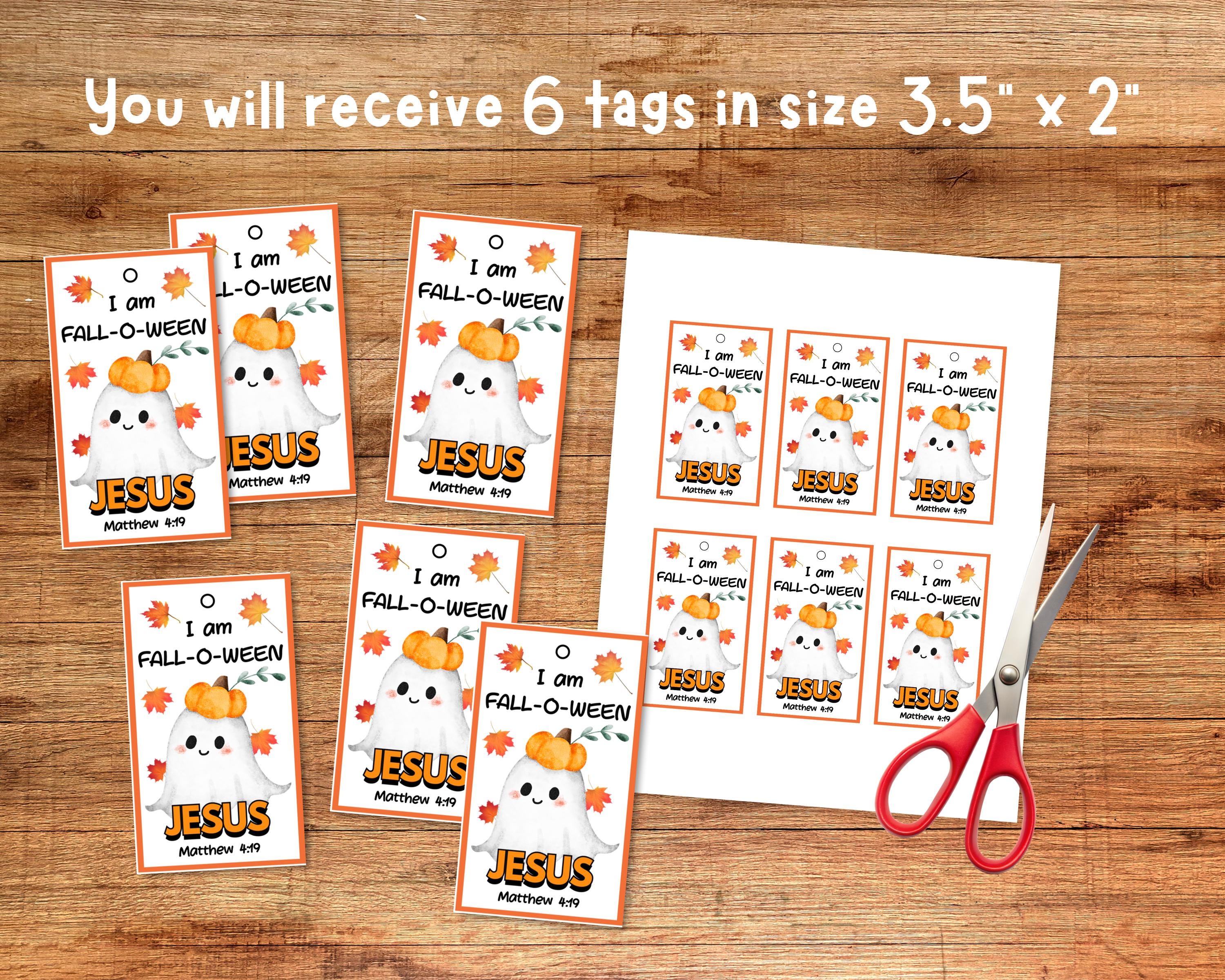 I Am Fall-o-ween Jesus Halloween Gift Tags Printable | Christian Trick ...