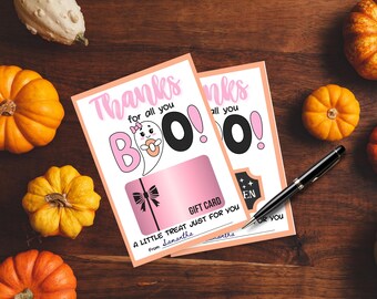 Thanks for All You Boo Halloween Gift Card Holder Printable | A Little Treat Just For You Gift Card Holder | Cute Teacher Friend Gift Idea