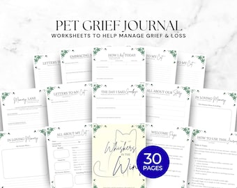 Diario del lutto per la perdita di un gatto (modificabile), Diario del lutto, Memoriale del gatto, Diario della perdita del gatto, Quaderno di guarigione, Libro dei ricordi, Scatola dei ricordi, Regalo di condoglianze