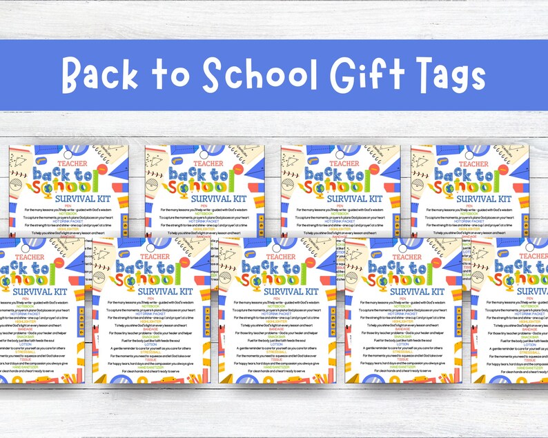 Teacher Back to School Survival Kit Tag | Survival Kit Bible Themed ...