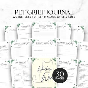 Cat Loss Grief Journal Afdrukbaar, rouwdagboek, Cat Memorial, Cat Loss Journal, Cat Loss Gift, Memory Box, Memory Book, Sympathy Gift