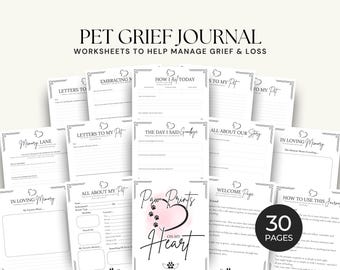 Pet Grief Journal Printable, Pet Loss, Grief Journal, Legacy Journal, Grief Care Package, Memory Book, Healing Workbook, Rainbow Bridge