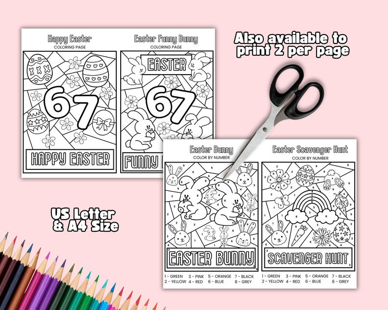 Easter Coloring Pages for Kids, Easter Color by Number, Fun Seasonal ...