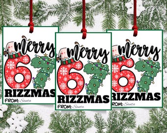 67 Christmas Gift Tags, Merry 67 Rizzmas Gift Tags, Funny Teen 67 Christmas Tags, 67 Rizzmas Gift Tags, 67 Teen Christmas Favor Tags