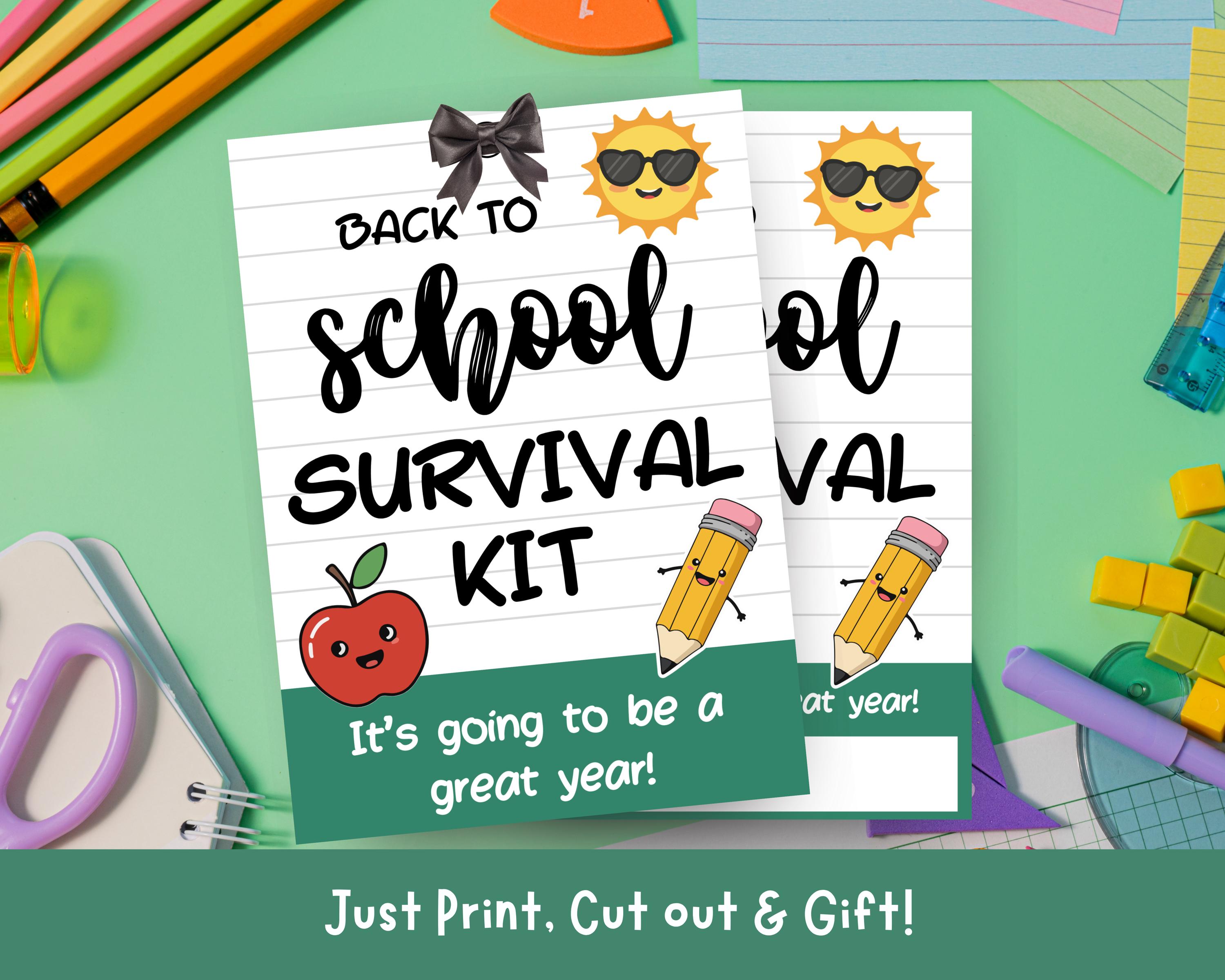 Back to School Survival Kit Gift Tags | Printable Teacher & Student ...
