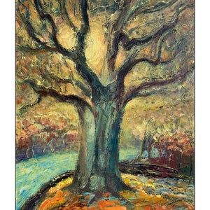 Baum des Lebens, Ölgemälde, Leinwand, 50 x 70 cm, Original, Handgemalt