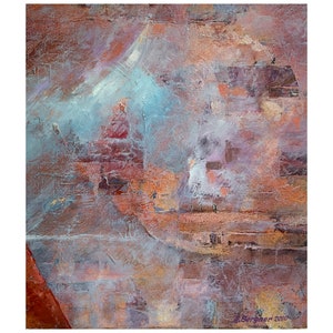 Indien, Ölmalerei, Malkarton, 42 x 49 cm, Original, Handgemalt