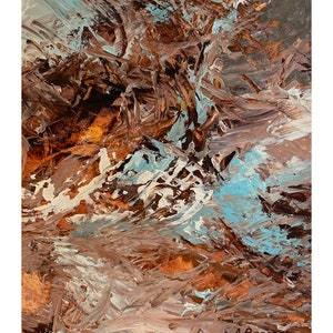 Gletscher, Ölgemälde, Malkarton, 12 x 16 cm, Original, Handgemalt