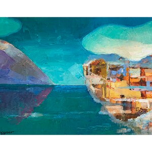 Tropical Island, Ölgemälde, Karton, 79x48,5 cm, Original, Handgemalt