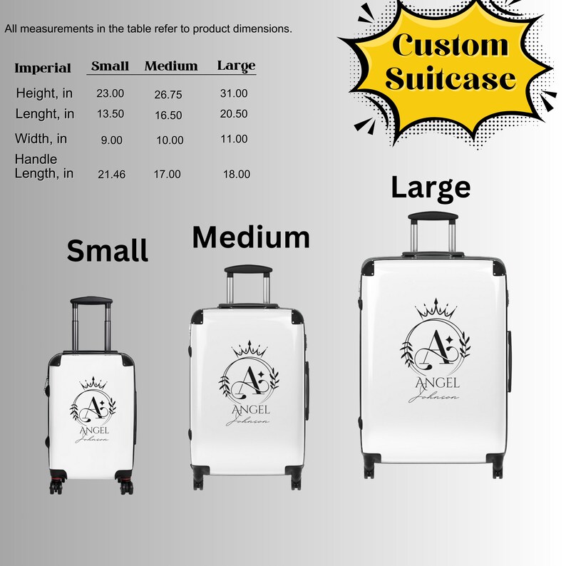 Personalized Initial and Name Suitcase, Cabin Suitcase, Name and