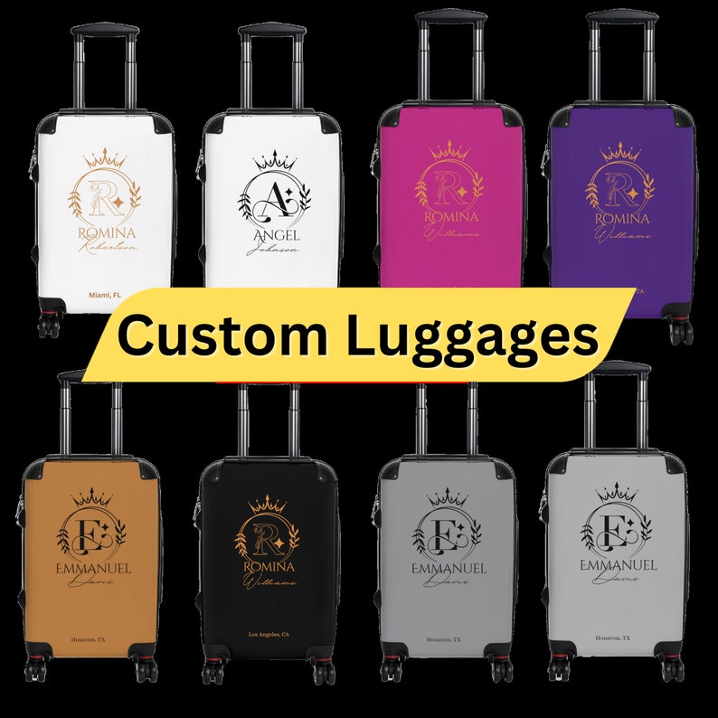 Personalized Initial and Name Suitcase, Cabin Suitcase, Name and Initial Custom Suitcase, Custom