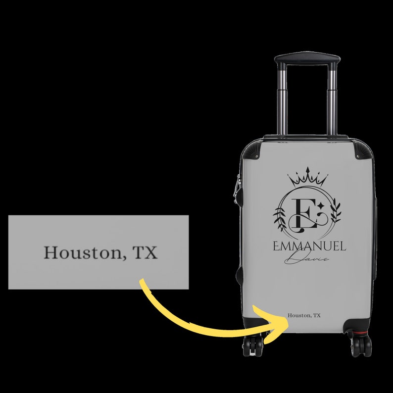 Personalized Initial and Name Suitcase, Cabin Suitcase, Name and Initial Custom Suitcase, Custom