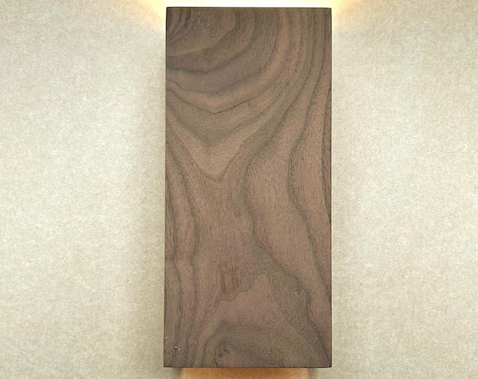 Handmade American walnut Wall Lamp Sconce: Modern Rustic Home Decor.
