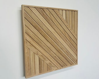 Rustic Oak Wall Decor: Handmade LED Illuminated Panel