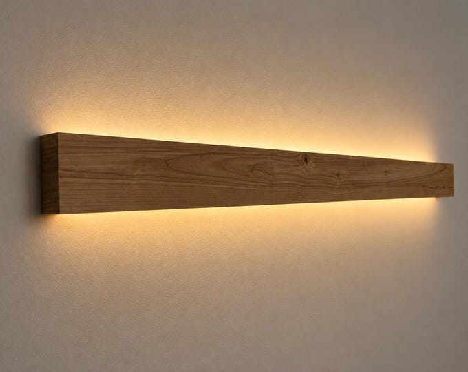 Wooden  LED Wall Lamp Handmade Ash - Modern Linear Sconce EcoShine